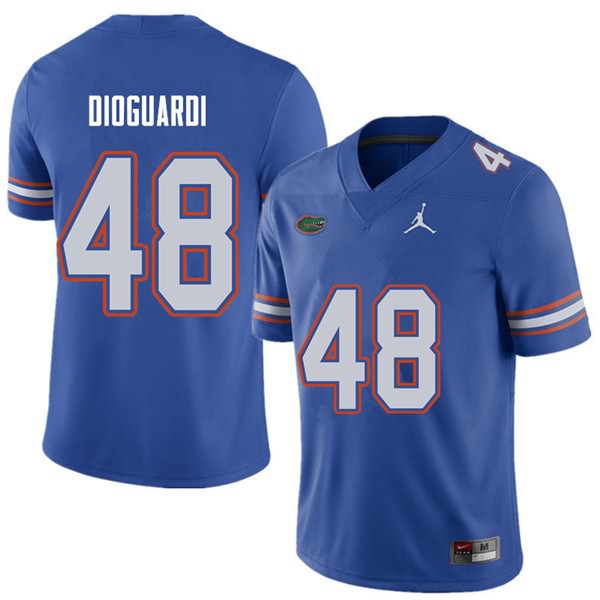 Men's NCAA Florida Gators Brett DioGuardi #48 Stitched Authentic Jordan Brand Royal College Football Jersey HNY7165CH